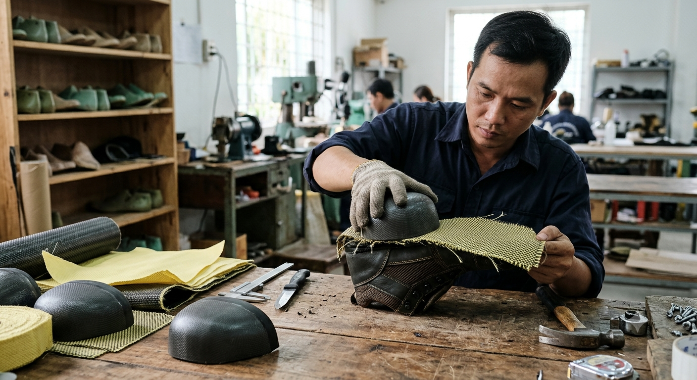 Mũi giày và lớp lót chống đâm xuyên